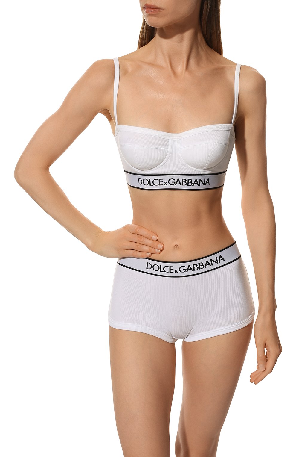 Трусы-шорты DOLCE & GABBANA белого цвета по цене 7995 руб., арт. 03B31T/FUGF5, фото 2 Трусы-шорты DOLCE & GABBANA, арт. 03B31T/FUGF5, фото 2