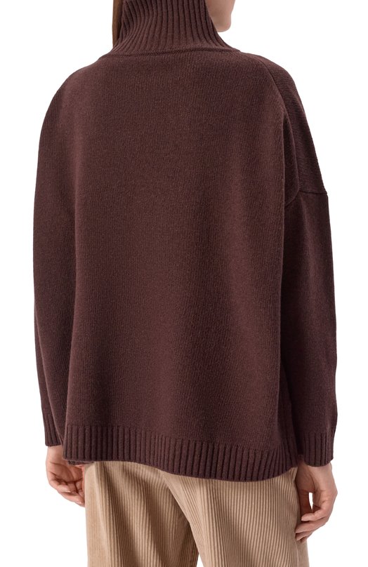 Шерстяной свитер Weekend Max Mara B0RGIA Коричневый  B0RGIA Фото 4