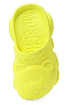 Детский шлепанцы MOSCHINO желтого цвета, арт. 80634/VAR3/24-27 | Фото 4 (Нос: Не проставлено; Материал внутренний: Текстиль; Материал внешний: Экокожа; Тематический товар: Teddy Bear; Автоматизация состава: Проставлено)