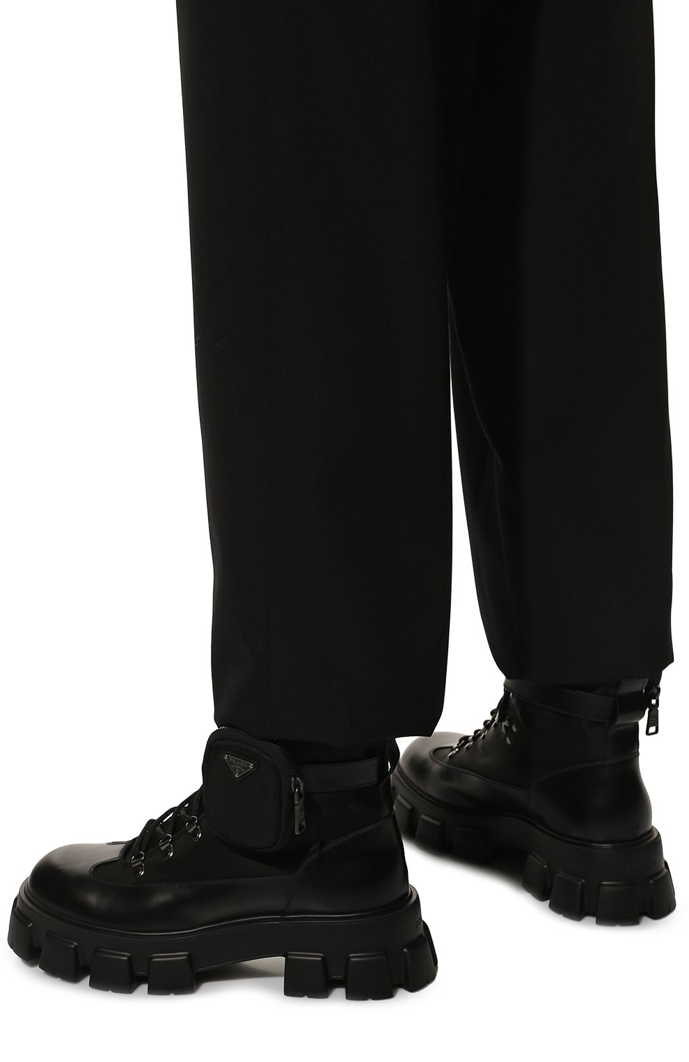 Кожаные ботинки PRADA, арт. 2UE009-3LEK-F0002-A000, фото 3