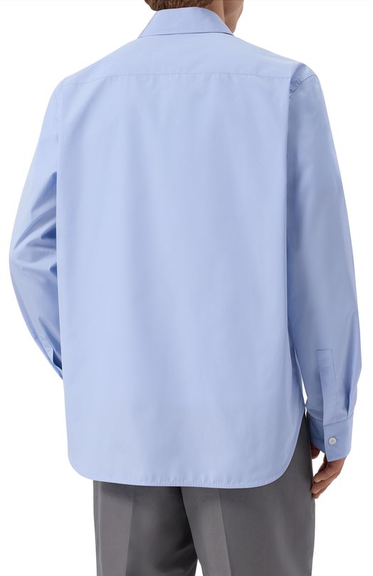 Хлопковая рубашка Jil Sander J22DL0352/J45001 Голубой  J22DL0352/J45001 Фото 4