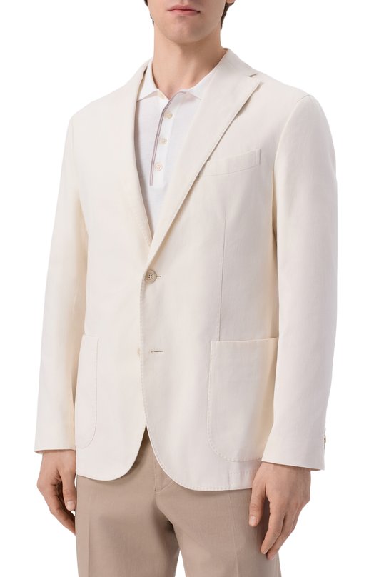 Хлопковый пиджак Boglioli N1302Q/SB6754 Кремовый  N1302Q/SB6754 Фото 3