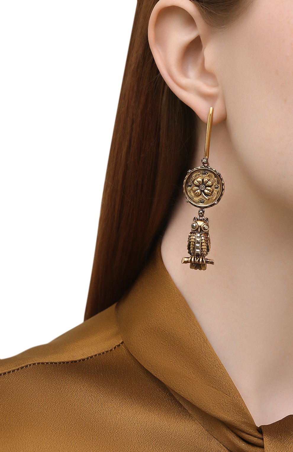 Серьги ALEXANDER MCQUEEN золотого цвета по цене 58200 руб., арт. 650458/J160Z, фото 2 Серьги ALEXANDER MCQUEEN, арт. 650458/J160Z, фото 2