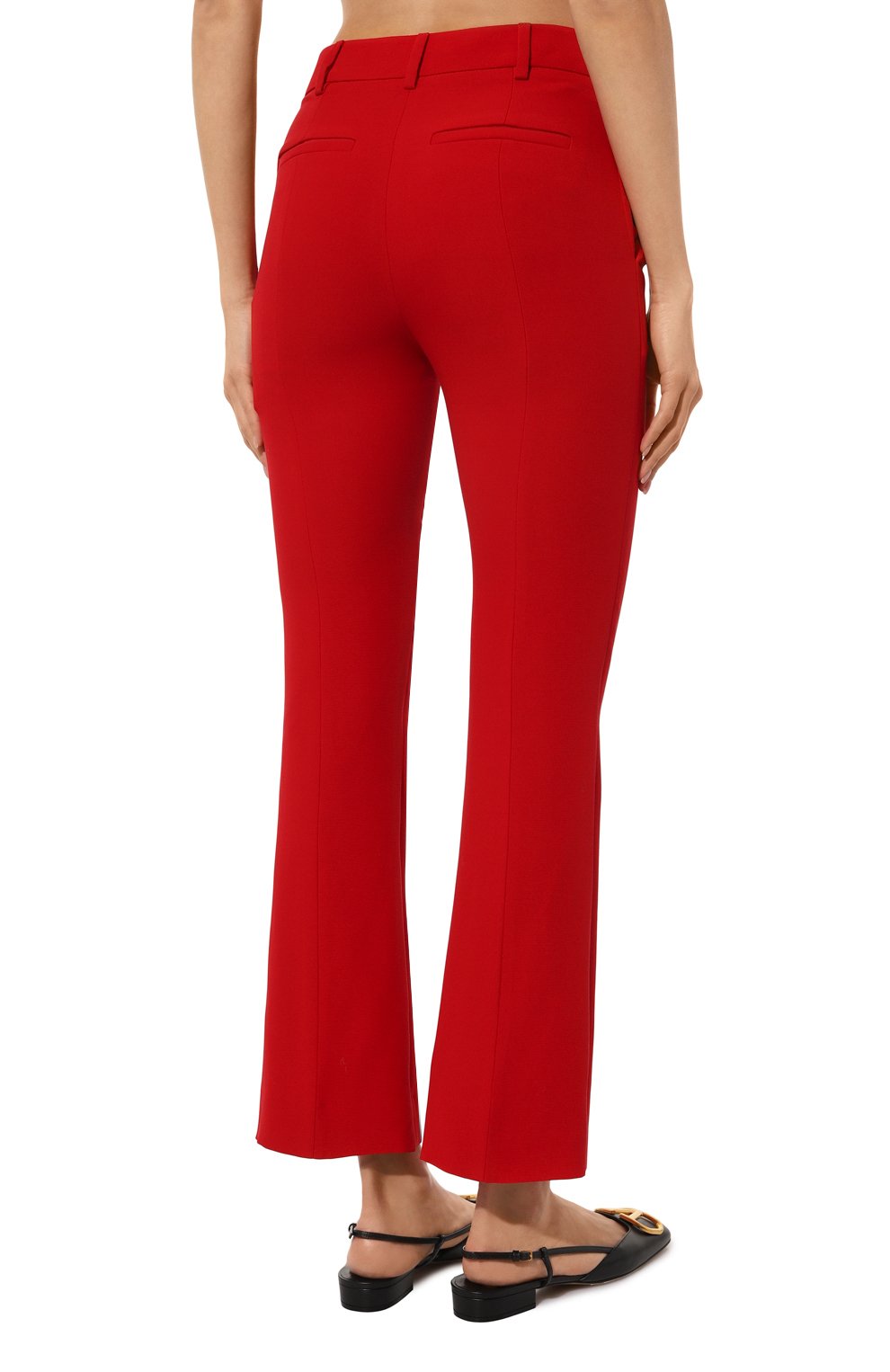Шелковые брюки VALENTINO красного цвета по цене 175500 руб., арт. 5B3RB3601MM, фото 4 Шелковые брюки VALENTINO, арт. 5B3RB3601MM, фото 4