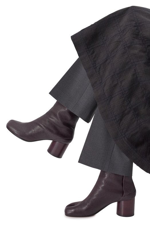 Кожаные ботильоны Tabi Maison Margiela S58WU0246/P3753 Коричневый  S58WU0246/P3753 Фото 2