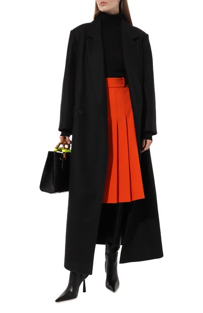 Шерстяная юбка GUCCI оранжевого цвета по цене 187200 руб., арт. 569012 ZAASP, фото 2 Шерстяная юбка GUCCI, арт. 569012 ZAASP, фото 2