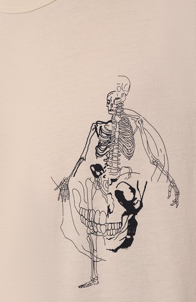 Хлопковая футболка ALEXANDER MCQUEEN бежевого цвета по цене 47500 руб., арт. 710937/QTZ32, фото 5 Хлопковая футболка ALEXANDER MCQUEEN, арт. 710937/QTZ32, фото 5