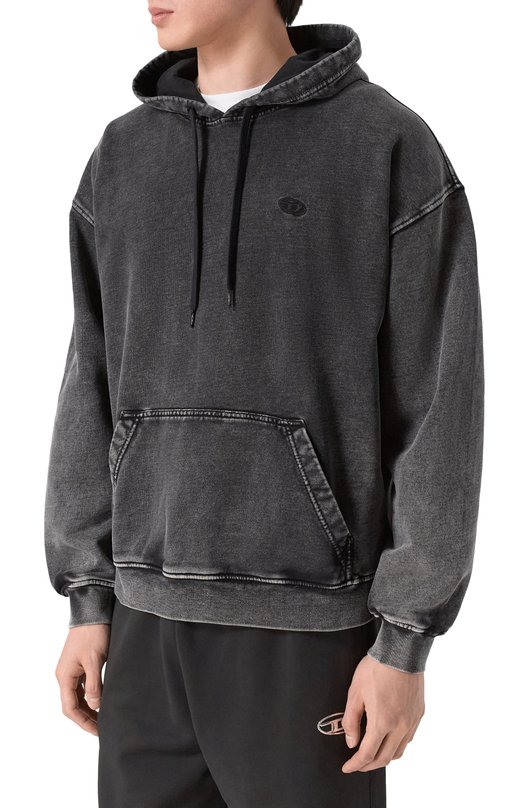 Хлопковое худи Diesel A19325/0KIBZ Серый  A19325/0KIBZ Фото 3