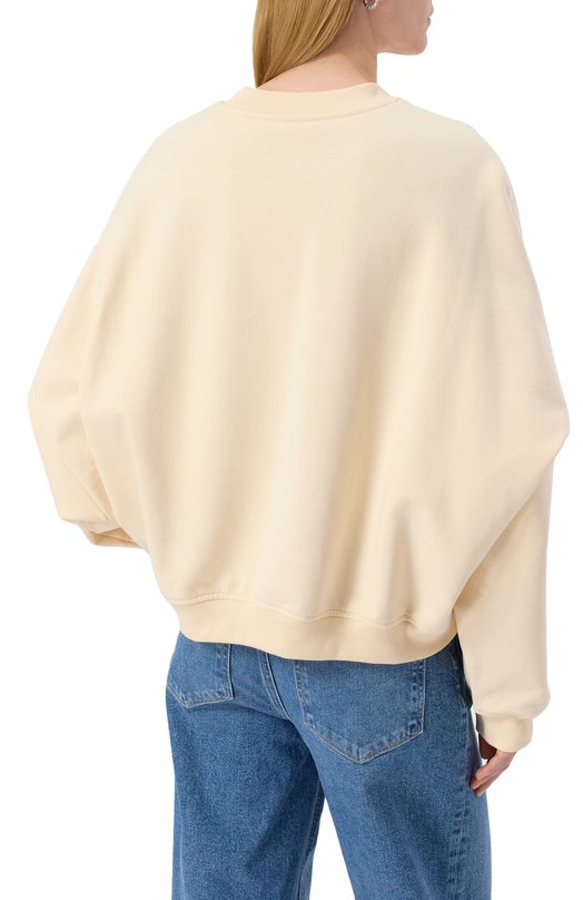 Хлопковый свитшот Marni FLJE0185P7/USCX43 Кремовый  FLJE0185P7/USCX43 Фото 4