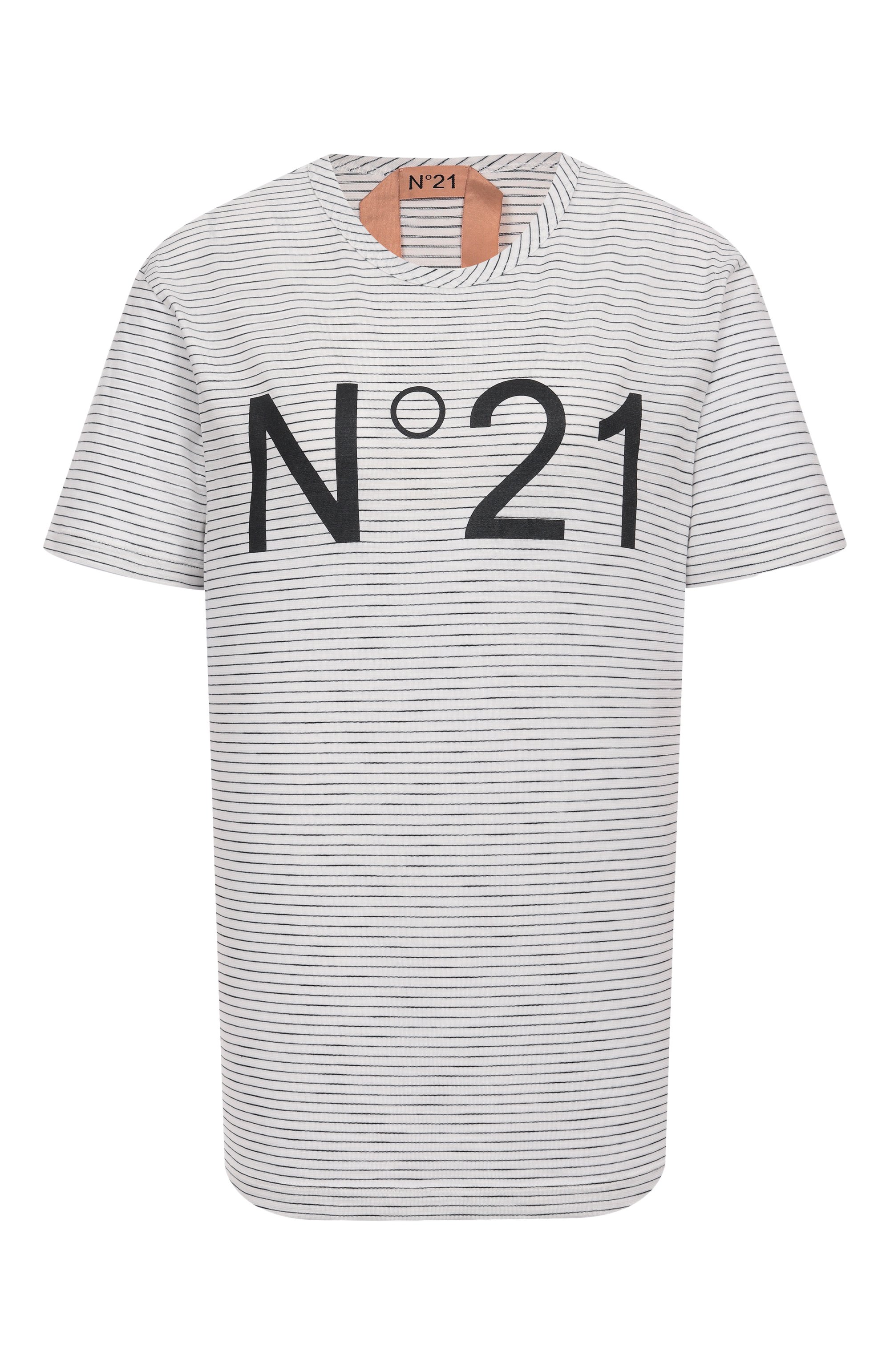 Хлопковая футболка N21 белого цвета по цене 28900 руб., арт. F052/4073, фото 1 Хлопковая футболка N21, арт. F052/4073, фото 1