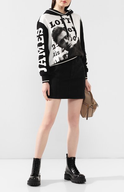 Хлопковое худи DOLCE & GABBANA черно-белого цвета по цене 74950 руб., арт. F9F07Z/G7VZH, фото 2 Хлопковое худи DOLCE & GABBANA, арт. F9F07Z/G7VZH, фото 2