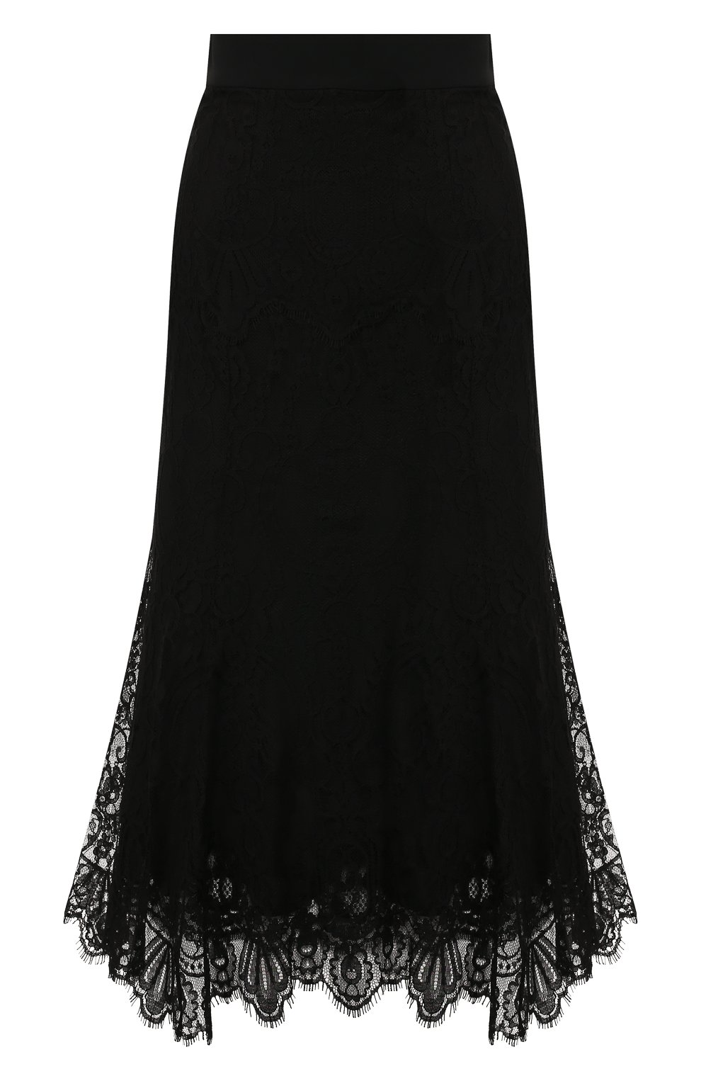 Кружевная юбка DOLCE & GABBANA черного цвета по цене 156500 руб., арт. F4BQ3T/FLMUV, фото 1 Кружевная юбка DOLCE & GABBANA, арт. F4BQ3T/FLMUV, фото 1