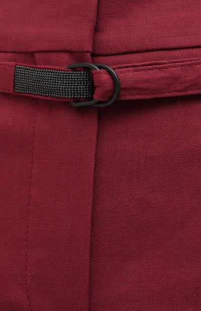Брюки изо льна и хлопка BRUNELLO CUCINELLI бордового цвета по цене 106500 руб., арт. MF591P7453, фото 5 Брюки изо льна и хлопка BRUNELLO CUCINELLI, арт. MF591P7453, фото 5