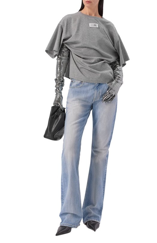 Хлопковая футболка MM6 S52GC0358/M20170 Серый  S52GC0358/M20170 Фото 2