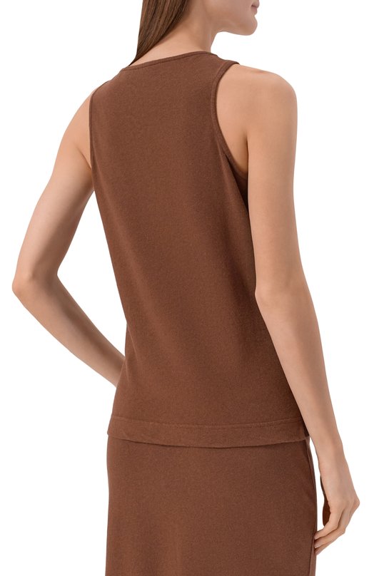 Майка из хлопка и льна Zadig and Voltaire JWTT01278 Коричневый  JWTT01278 Фото 4