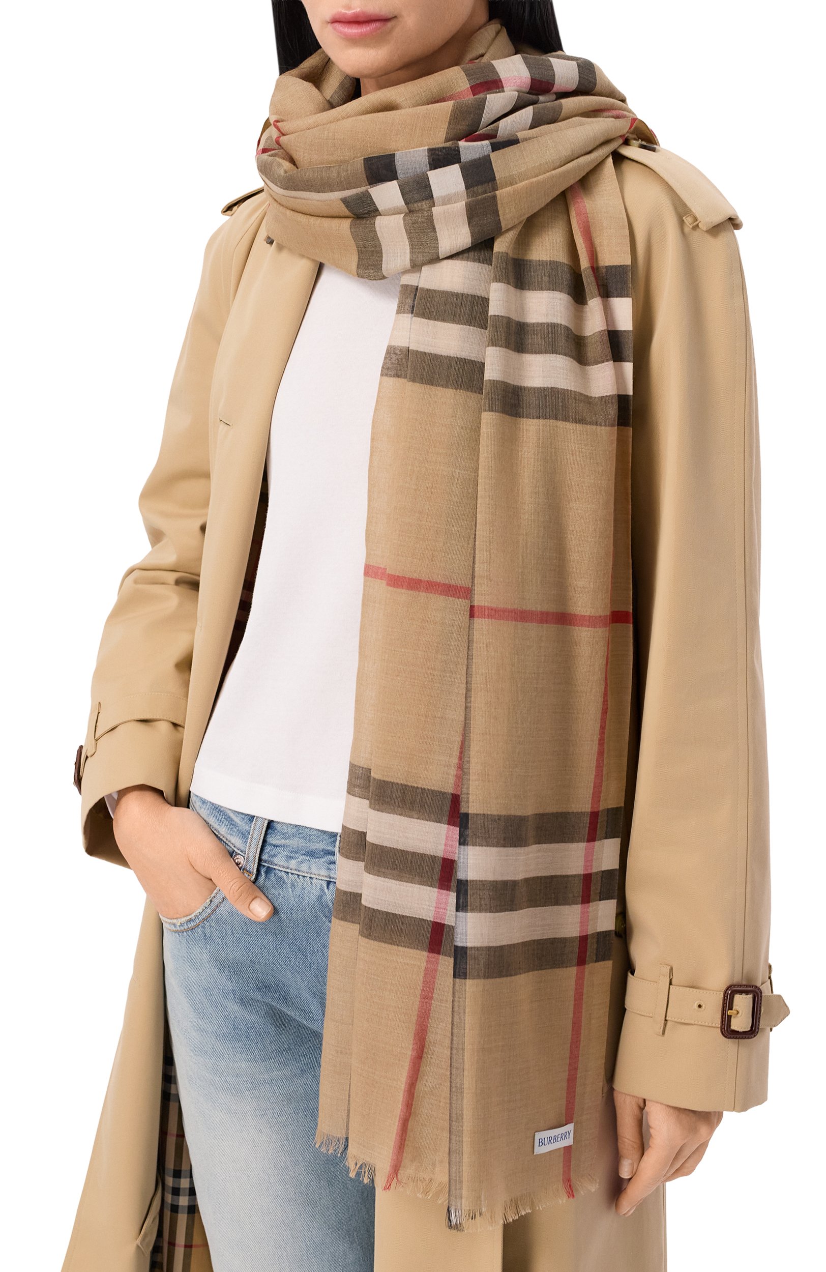 Палантин из шерсти и шелка BURBERRY, арт. 8078779, фото 2