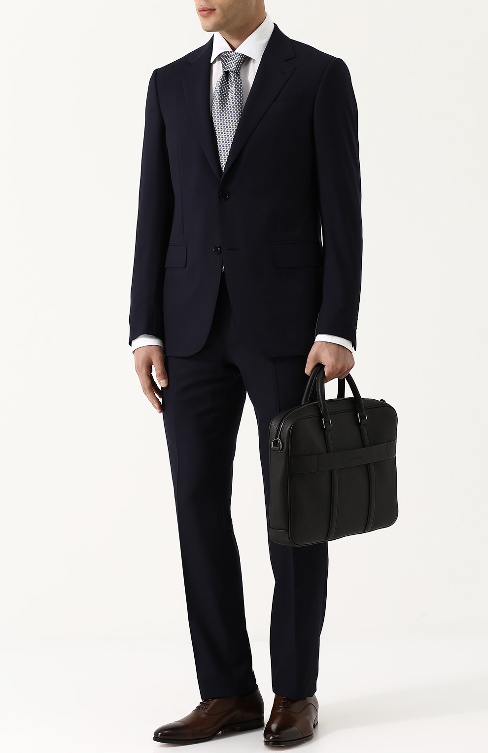 Кожаная сумка для ноутбука с плечевым ремнем ZEGNA, арт. C1275X-CBS, фото 2