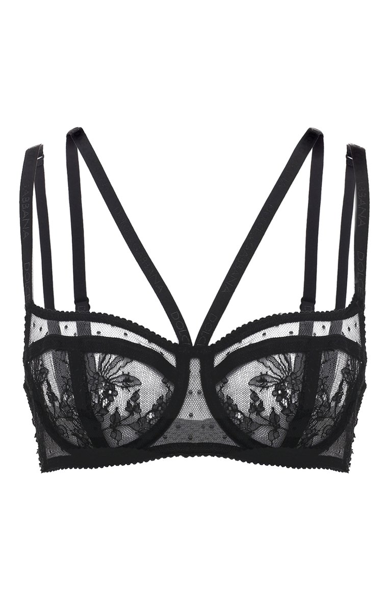 Женский бюстгальтер с мягкой чашкой DOLCE & GABBANA черного цвета, арт. 01C61T/0N024 | Фото 1 (Нос: Не проставлено; Материал внешний: Синтетический материал, Вискоза)