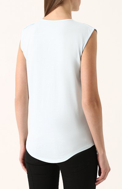 Хлопковый топ с круглым вырезом и логотипом бренда BALMAIN, арт. 128535/326I, фото 4