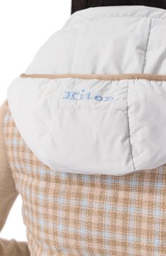 Женский двусторонний жилет KITON бежевого цвета, арт. D53628K0610E70 | Фото 5 (Материал внешний: Кашемир, Шерсть; Материал подклада: Синтетический материал; Материал сплава: Проставлено; Стили: Кэжуэл; Кросс-КТ: Пуховик)