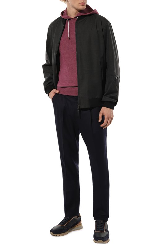 Шерстяные брюки Brunello Cucinelli M038PB2201 Синий  M038PB2201 Фото 2