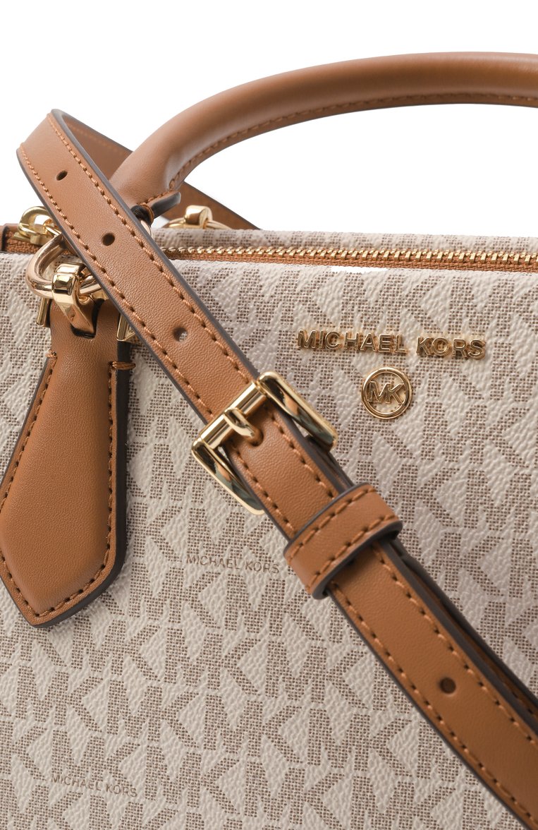 Женская сумка marilyn medium MICHAEL MICHAEL KORS кремового цвета, арт. 30S2G6AS2B | Фото 3 (Материал: Экокожа, Канва; Ремень/цепочка: На ремешке; Размер: medium)