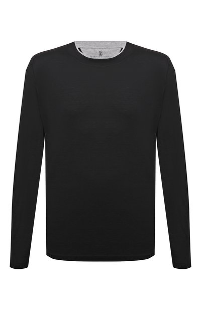 Мужская лонгслив из шелка и хлопка BRUNELLO CUCINELLI, арт. MH8367433W