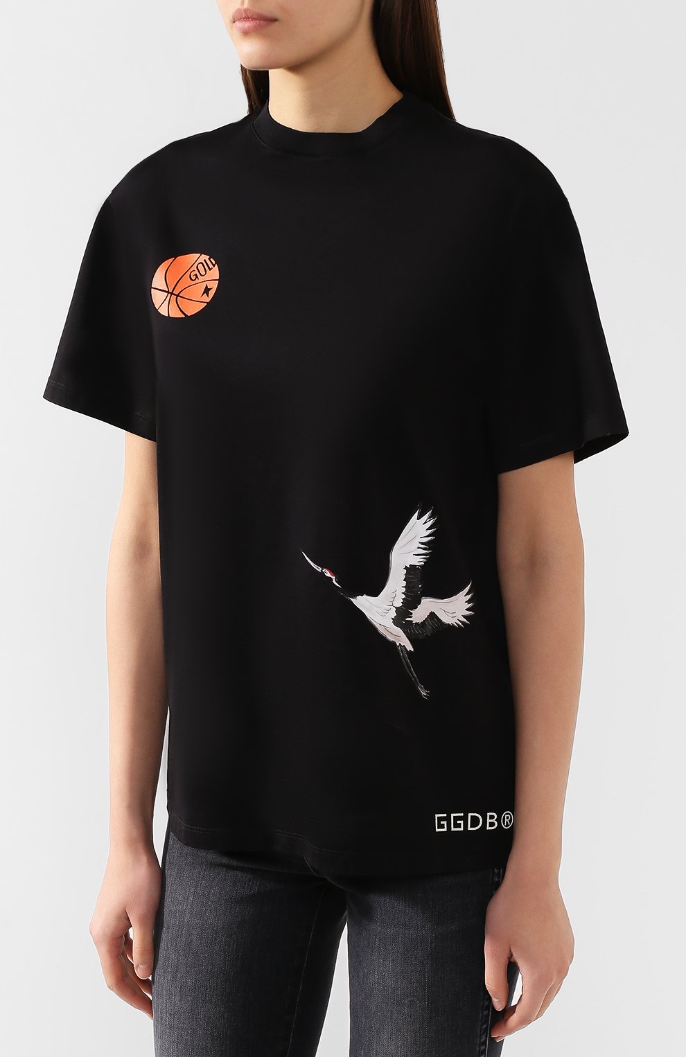 Хлопковая футболка GOLDEN GOOSE DELUXE BRAND черного цвета по цене 13050 руб., арт. G35WP024.D2, фото 3 Хлопковая футболка GOLDEN GOOSE DELUXE BRAND, арт. G35WP024.D2, фото 3