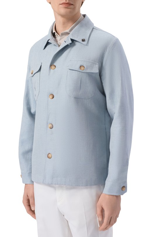 Куртка-рубашка изо льна и хлопка Gran Sasso 78174/57000 Голубой  78174/57000 Фото 3