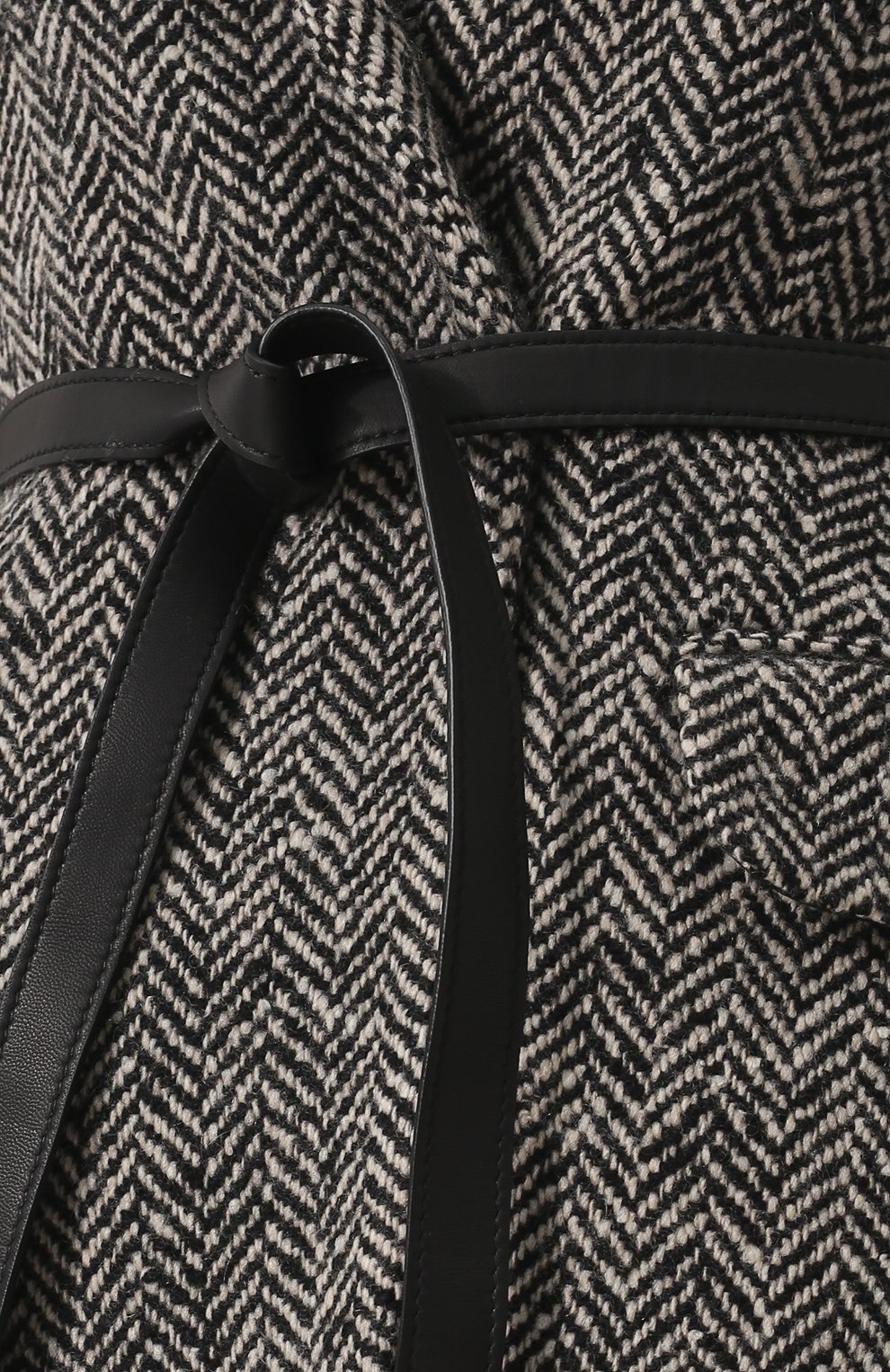 Жакет из смеси кашемира и шерсти с кожаным поясом LORO PIANA черно-белого цвета по цене 399500 руб., арт. FAI1998, фото 5 Жакет из смеси кашемира и шерсти с кожаным поясом LORO PIANA, арт. FAI1998, фото 5