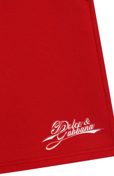 Хлопковые шорты DOLCE & GABBANA красного цвета по цене 35700 руб., арт. L4JQXP/G7P4X, фото 3 Хлопковые шорты DOLCE & GABBANA, арт. L4JQXP/G7P4X, фото 3