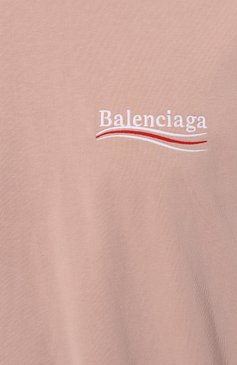 Мужского хлопковая футболка BALENCIAGA светло-розового цвета, арт. 641655/TKVJ1 | Фото 8 (Материал внешний: Хлопок; Нос: Не проставлено; Принт: С принтом; Региональные ограничения белый список (Axapta Mercury): Не проставлено; Стили: Кэжуэл; Женское Кросс-КТ: Футболка-одежда; Рукава: 3/4)