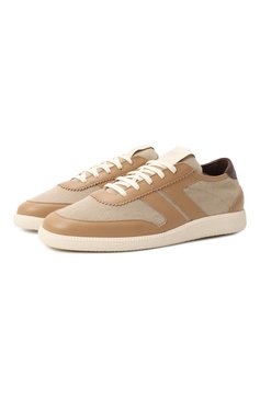 Мужские комбинированные кеды gz league GIUSEPPE ZANOTTI DESIGN бежевого цвета, арт. RM50006 | Фото 1 (Подошва: Массивная; Материал внешний: Текстиль, Натуральная кожа; Материал внутренний: Натуральная кожа; Стили: Классический; Кросс-КТ: Низкие; Материал утеплителя: Без утеплителя)