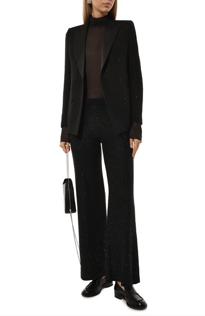 Брюки с отделкой пайетками AND THE BRAND черного цвета по цене 97160 руб., арт. W25-P057L-1001-900, фото 2 Брюки с отделкой пайетками AND THE BRAND, арт. W25-P057L-1001-900, фото 2