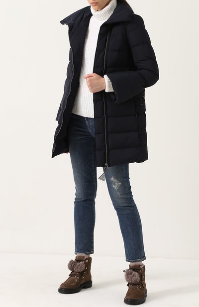 Стеганый пуховик с косой молнией MONCLER, арт. C2-093-49976-00-54543, фото 2