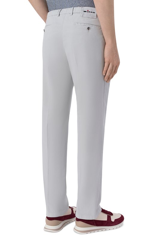 Брюки из хлопка и шелка Kiton UFPPERK0607H Серый  UFPPERK0607H Фото 4