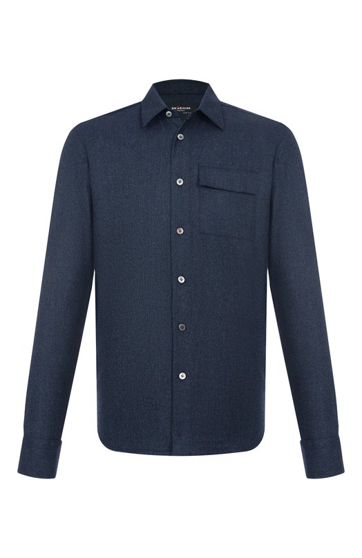 Шерстяная рубашка Kiton UMCBUBAK0167G02 Синий UMCBUBAK0167G02