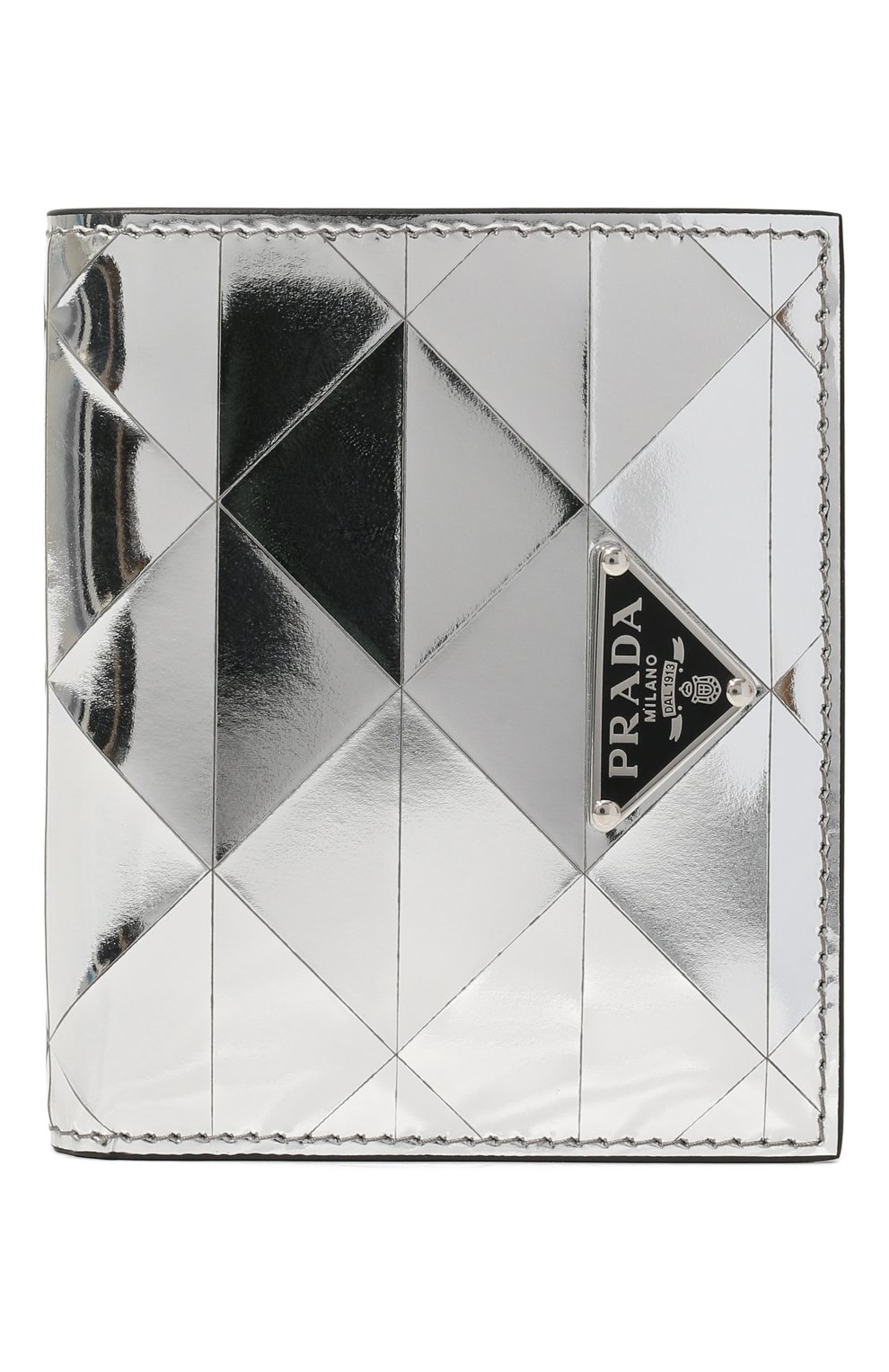 Кожаное портмоне PRADA серебряного цвета по цене 55000 руб., арт. 2MO004-2D0F-F0118, фото 1 Кожаное портмоне PRADA, арт. 2MO004-2D0F-F0118, фото 1