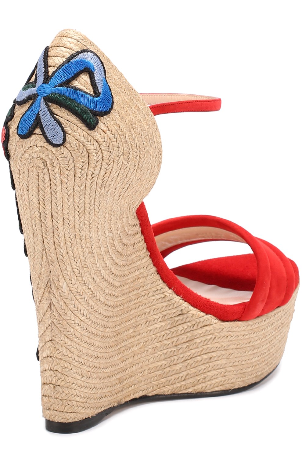 Замшевые босоножки barbette на танкетке с нашивками GUCCI, арт. 454303/C2000, фото 4