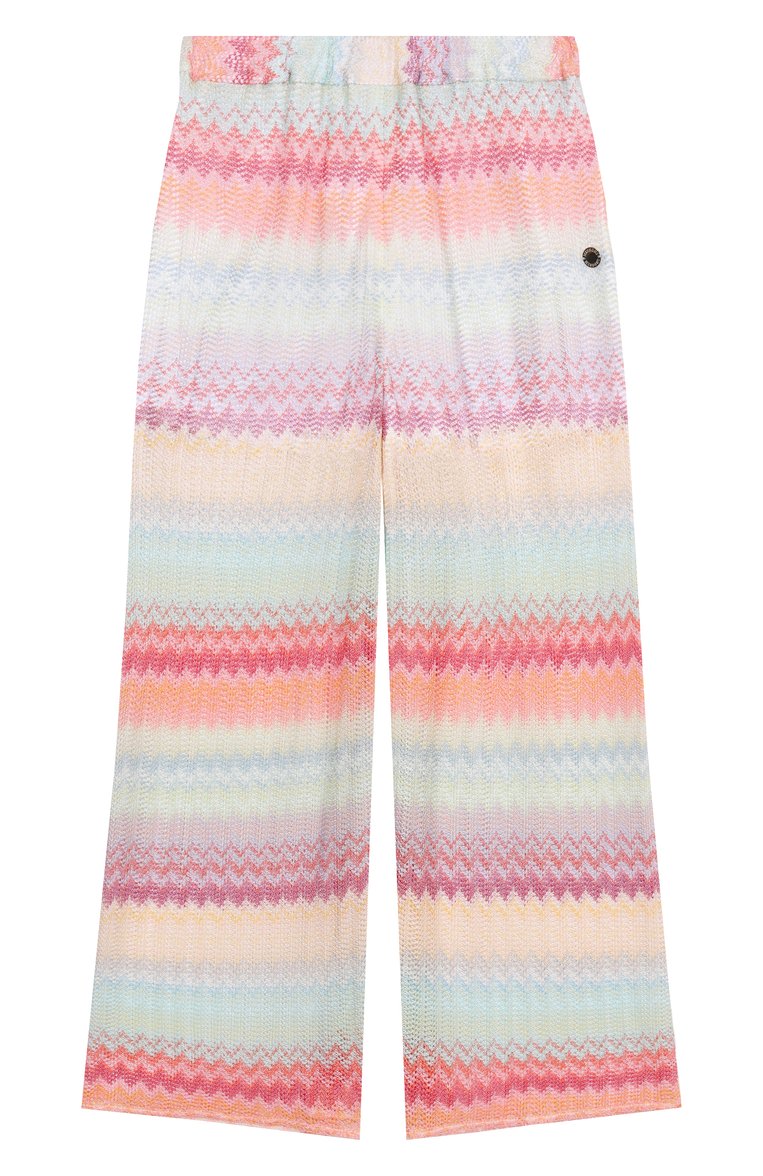 Детские брюки из вискозы MISSONI разноцветного цвета, арт. MW6B90/Q0077/12-16 | Фото 1 (Материал внешний: Вискоза; Нос: Не проставлено; Материал подклада: Хлопок; Случай: Повседневный; Автоматизация состава: Проставлено; Ростовка одежда: 13 - 15 лет | 158 см, 12 лет | 152 см)