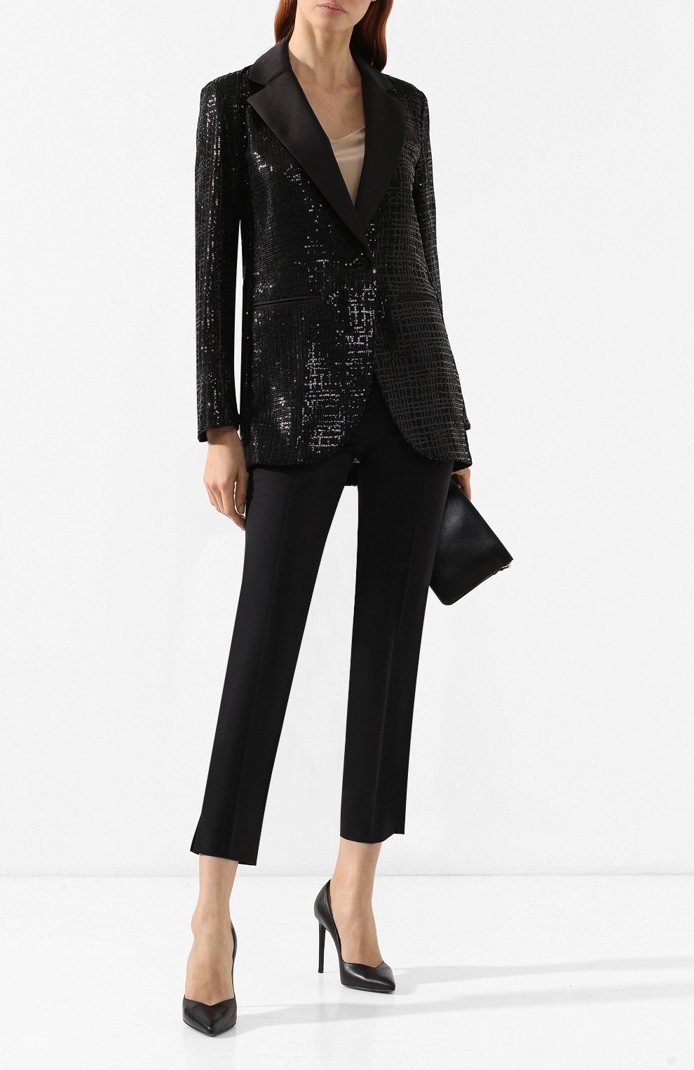 Жакет с пайетками EMPORIO ARMANI черного цвета по цене 83600 руб., арт. 2NG31R/29917, фото 2 Жакет с пайетками EMPORIO ARMANI, арт. 2NG31R/29917, фото 2