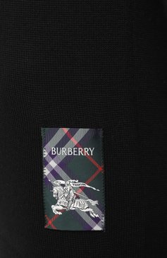 Мужской шерстяной джемпер BURBERRY черного цвета, арт. 8102494 | Фото 6 (Материал внешний: Шерсть; Материал сплава: Проставлено; Длина (для топов): Стандартные; Драгоценные камни: Проставлено; Рукава: Длинные; Принт: Без принта; Вырез: Круглый; Стили: Кэжуэл)