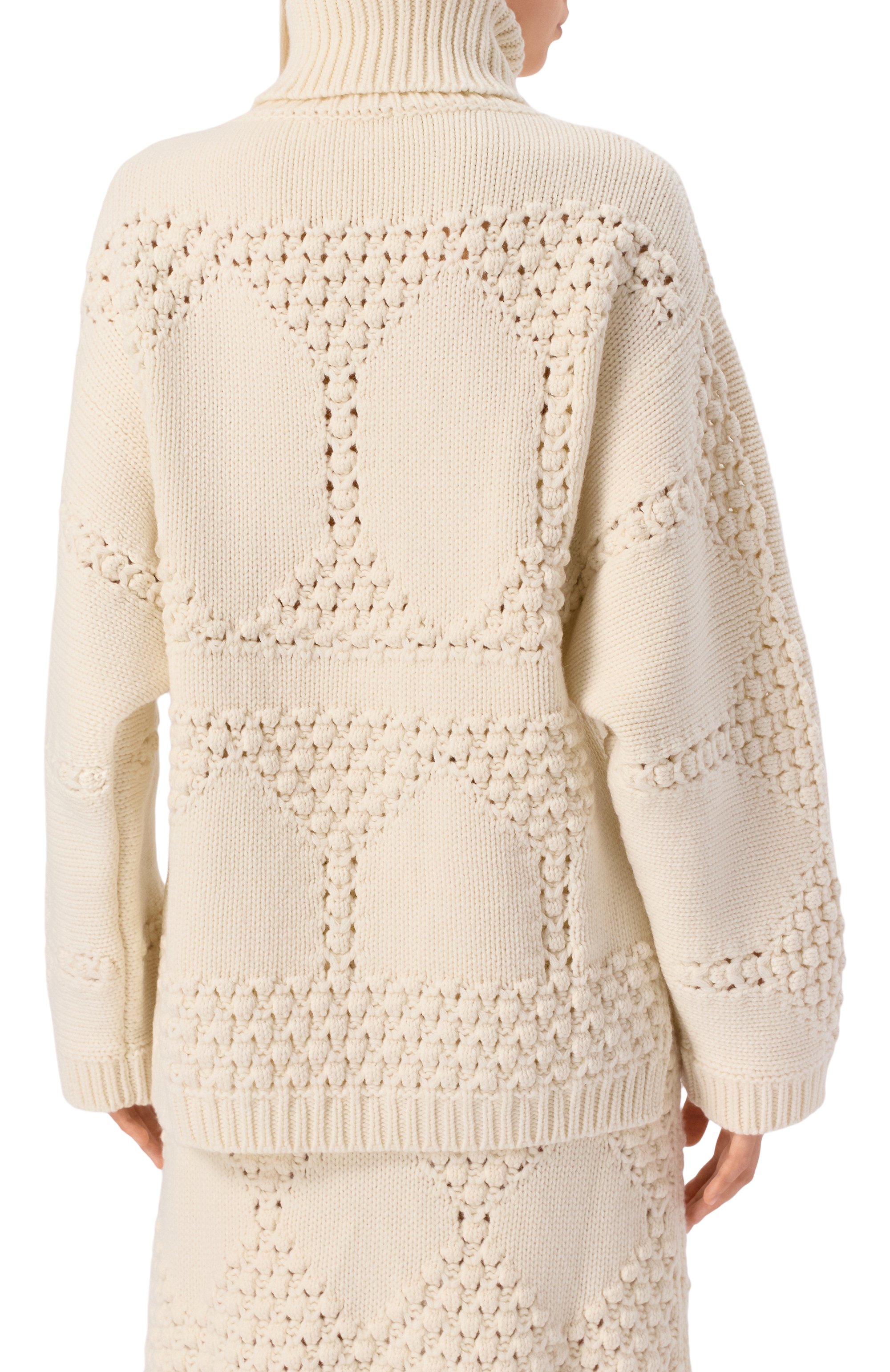 Свитер из шерсти и кашемира ELIE SAAB кремового цвета по цене 236000 руб., арт. T0222NF25/CK011, фото 4 Свитер из шерсти и кашемира ELIE SAAB, арт. T0222NF25/CK011, фото 4