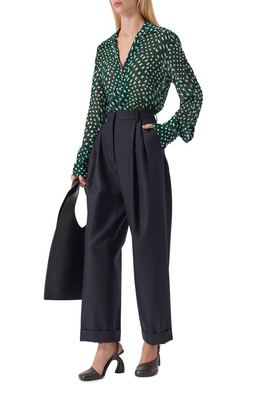 Блузка из вискозы Dries Van Noten 010769-2252-605 Зелёный  010769-2252-605 Фото 2