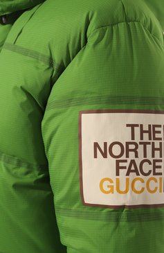 Женский пуховик the north face x gucci GUCCI зеленого цвета, арт. 663726 XAAC8 | Фото 5 (Кросс-КТ: Куртка, Пуховик; Рукава: Длинные; Материал внешний: Синтетический материал; Материал сплава: Проставлено; Стили: Спорт-шик; Драгоценные камни: Проставлено; Длина (верхняя одежда): Короткие; Материал утеплителя: Пух и перо)