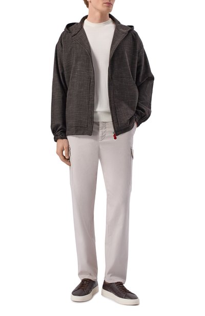 Рубашка из шерсти и шелка KITON коричневого цвета по цене 168000 руб., арт. UMC015K0629G, фото 2 Рубашка из шерсти и шелка KITON, арт. UMC015K0629G, фото 2