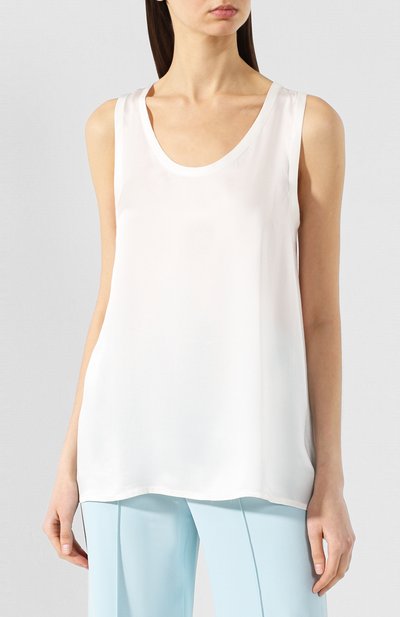 Шелковый топ MAX AND MOI белого цвета по цене 18950 руб., арт. E19CSUNA, фото 3 Шелковый топ MAX AND MOI, арт. E19CSUNA, фото 3