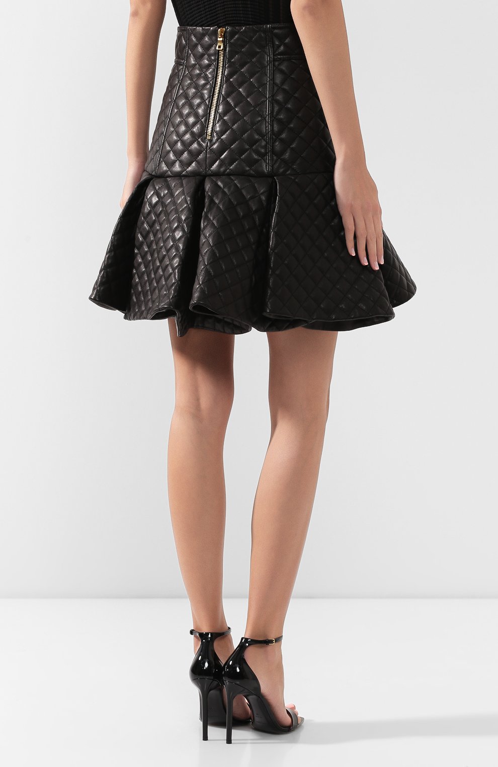 Кожаная юбка BALMAIN, арт. SF14771/L069, фото 4