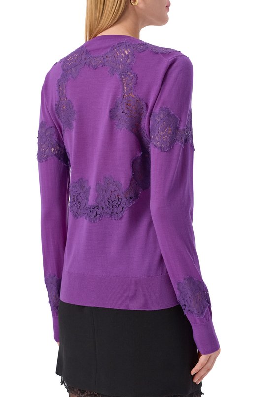 Кардиган из шерсти и хлопка Dolce & Gabbana FXV05T/JDVCS Фиолетовый  FXV05T/JDVCS Фото 4