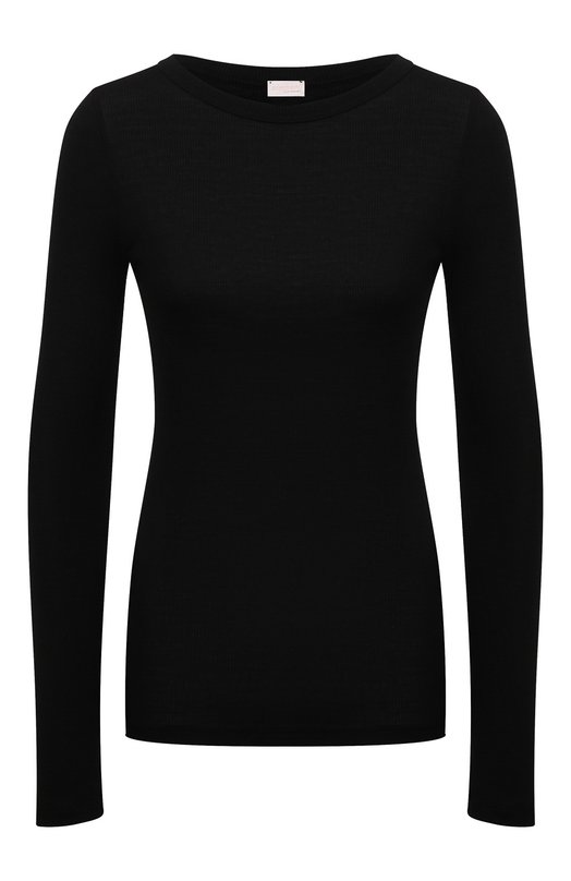 Лонгслив из шерсти и шелка Zimmerli 370-53020 Чёрный 370-53020